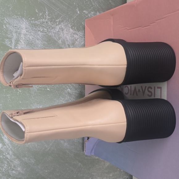 Lisa Vicky Ankle Boots Beige Polish Calf Valid-V 8.5M NIB - Picture 6 of 8